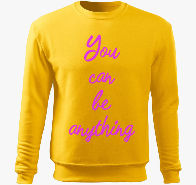 You can be anything belebújós pulóver — Sárga