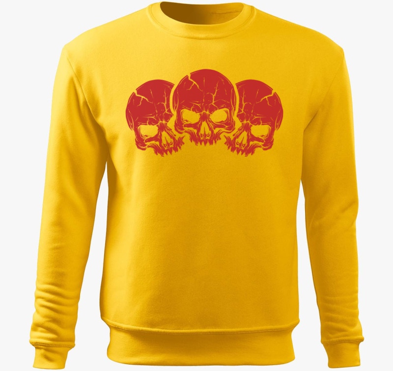 3 red skulls belebújós pulóver — Sárga