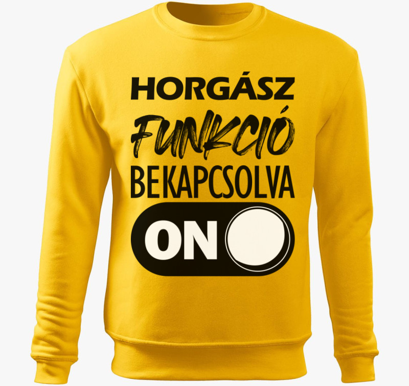 Horgász funkció belebújós pulóver — Sárga