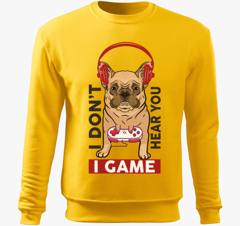 I dont hear you, i game belebújós pulóver — Sárga