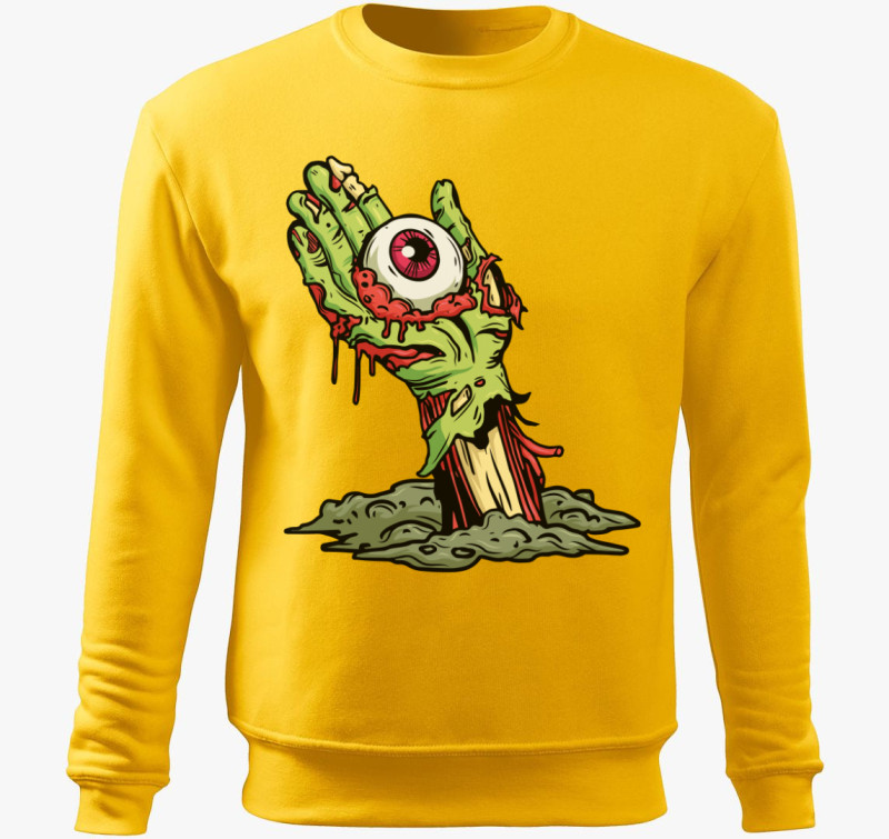 Halloween zombi kéz belebújós pulóver — Sárga