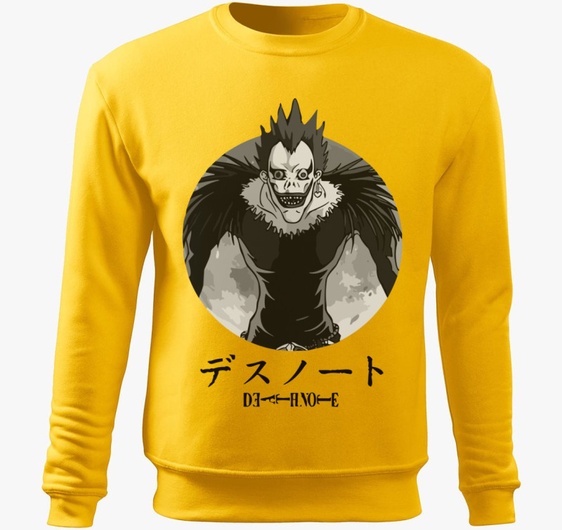 Death Note feliratos belebújós pulóver — Sárga