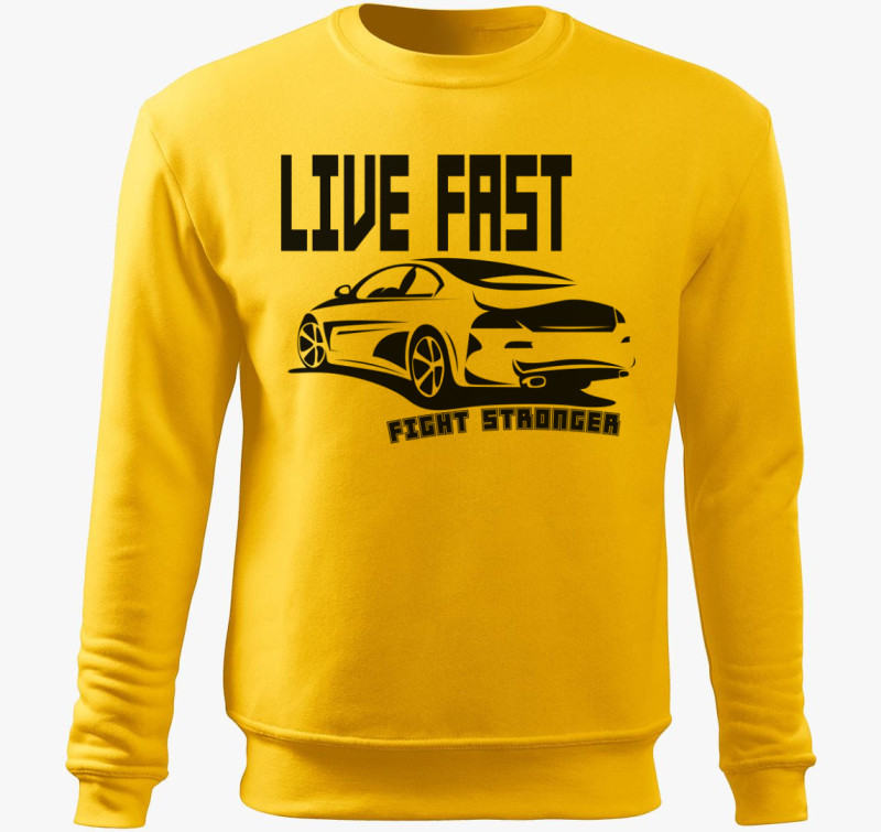 Live fast belebújós pulóver — Sárga