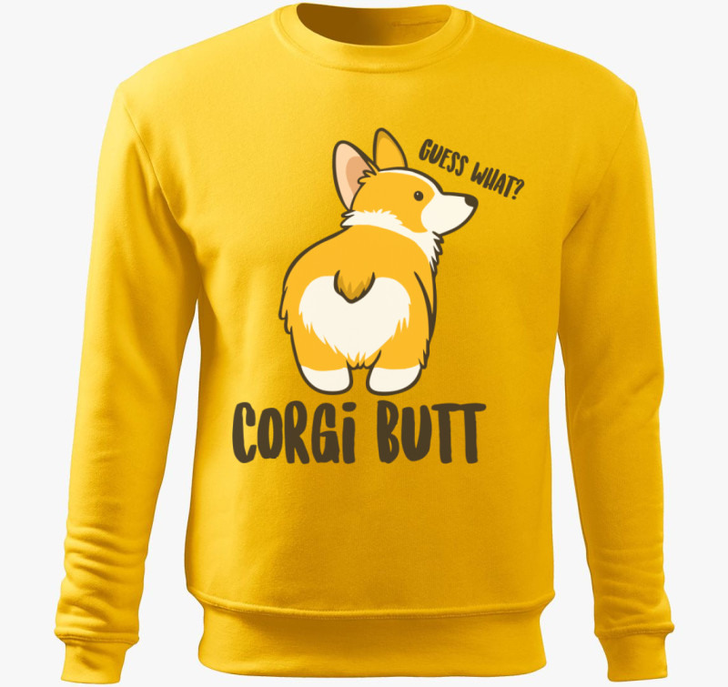 Corgi butt belebújós pulóver — Sárga