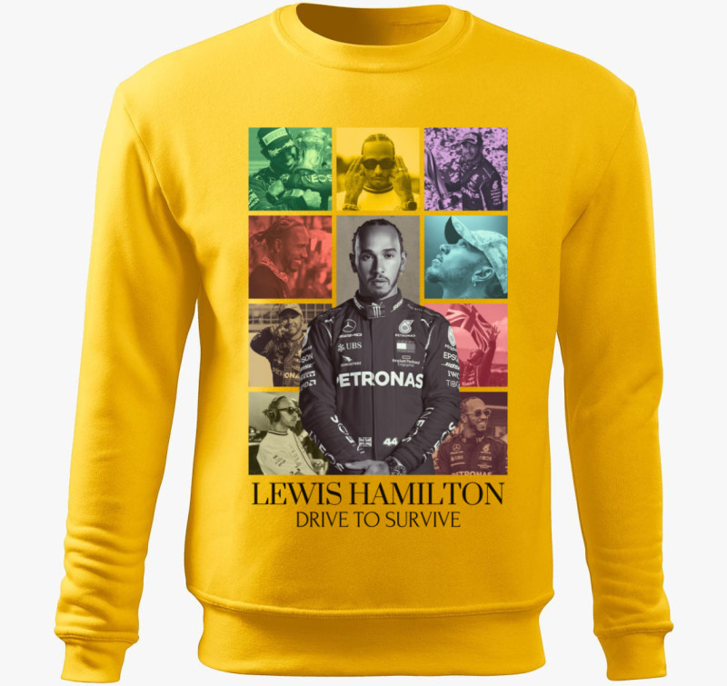 Lewis Hamilton F1 belebújós pulóver — Sárga