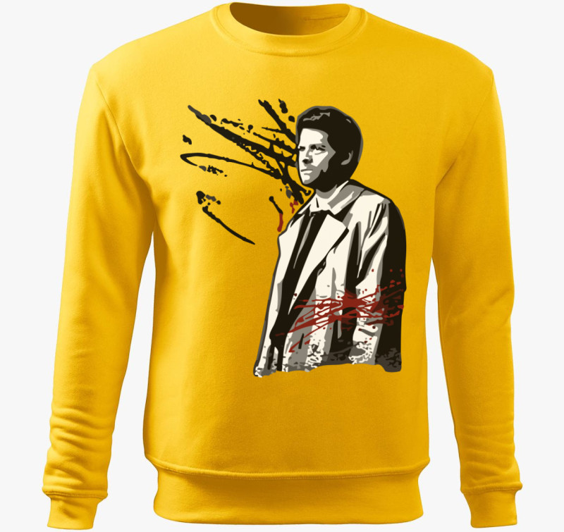 Supernatural Castiel belebújós pulóver — Sárga