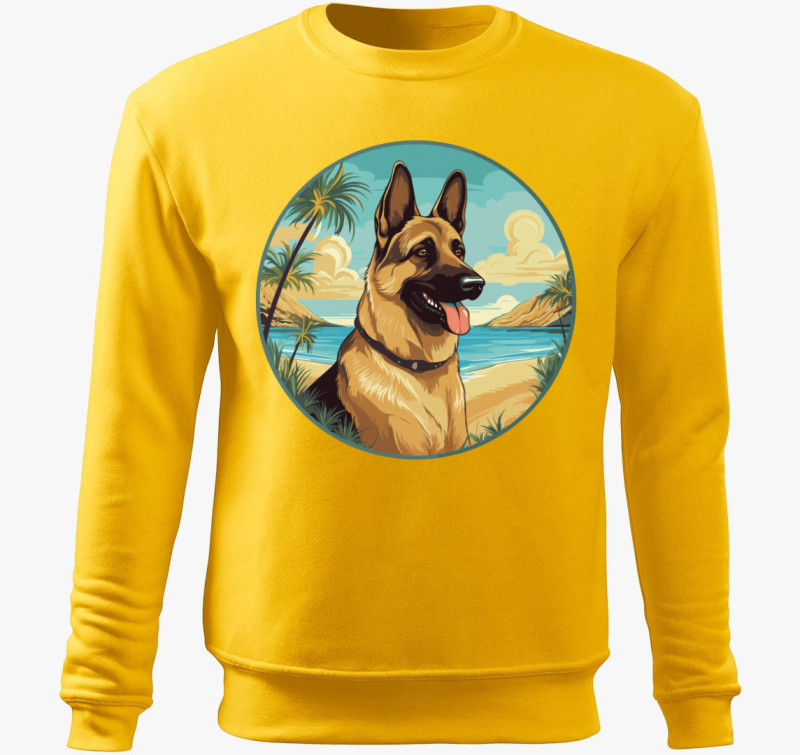 German Sheperd belebújós pulóver — Sárga