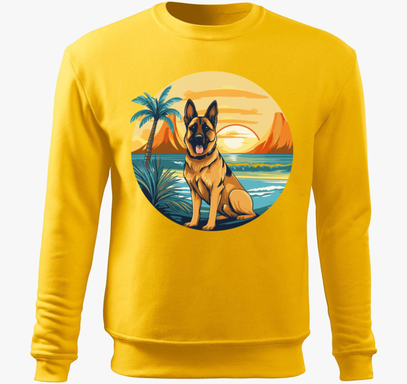 Németjuhász sunset belebújós pulóver — Sárga