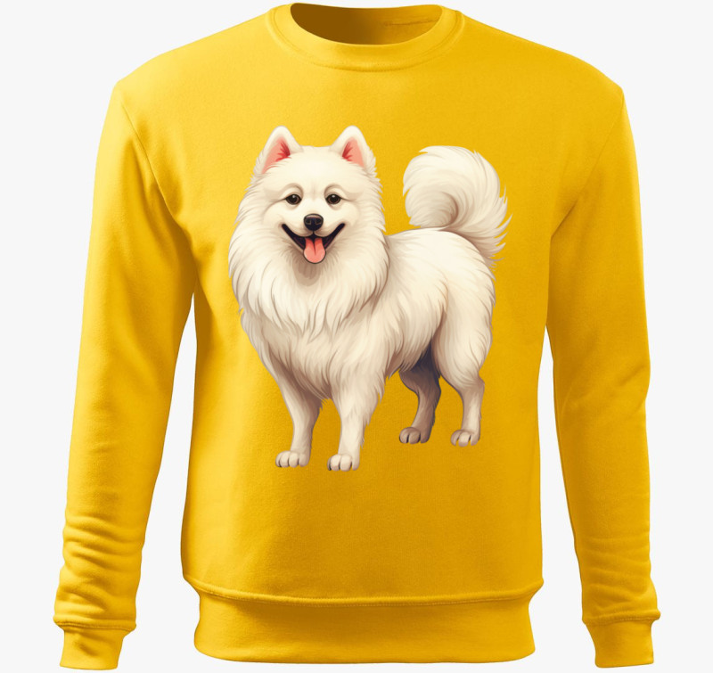 Japán spitz belebújós pulóver — Sárga
