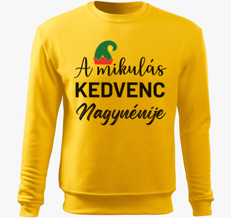 A mikulás kedvenc nagynénije belebújós pulóver — Sárga
