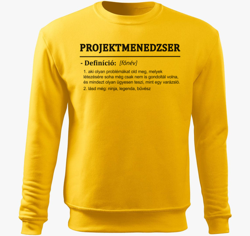 Projektmenedzser belebújós pulóver — Sárga