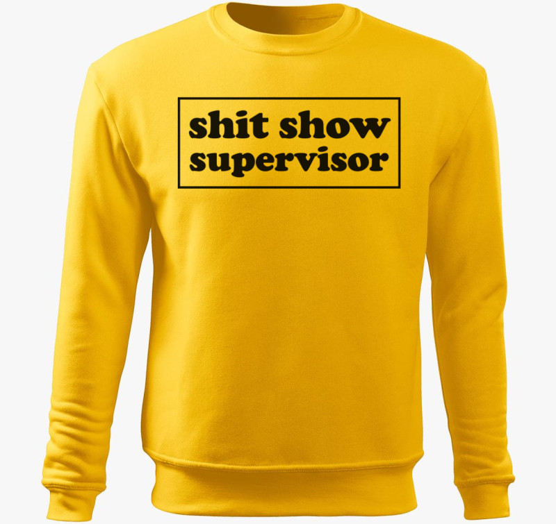 Shit show supervisor belebújós pulóver — Sárga
