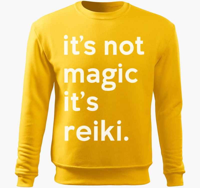 Reiki not magic belebújós pulóver — Sárga