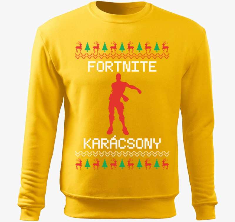 Fortnite karácsony belebújós pulóver — Sárga
