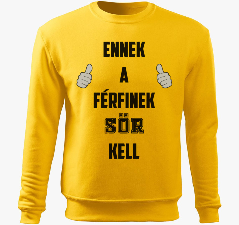 Ennek a férfinek sör kell belebújós pulóver — Sárga
