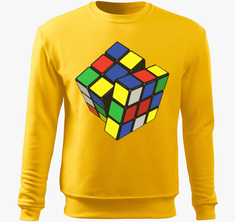 Rubik kockás belebújós pulóver — Sárga