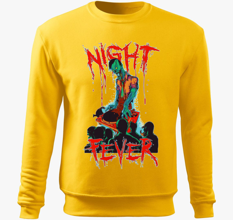 Zombi DJ - Night Fever belebújós pulóver — Sárga
