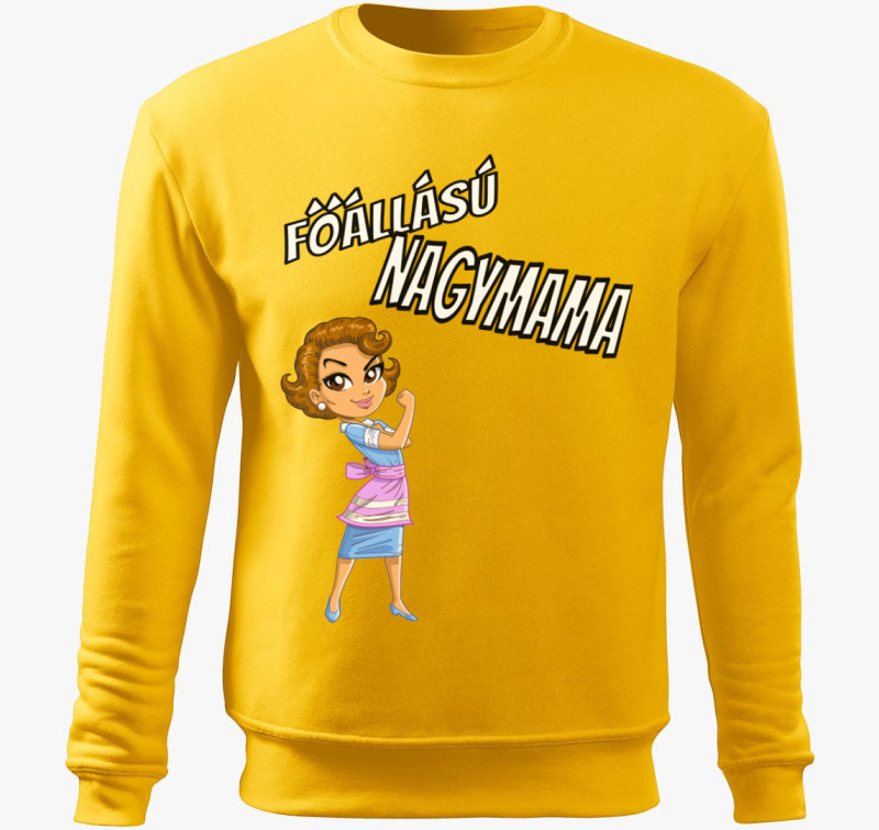 Főállású nagymama belebújós pulóver — Sárga