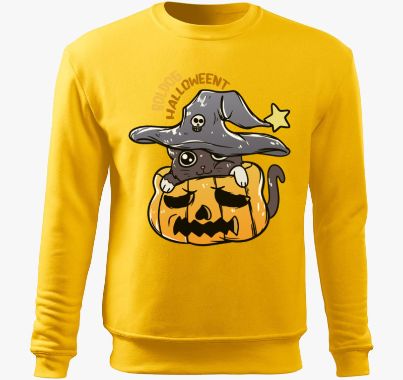 Cicás halloweeni belebújós pulóver — Sárga
