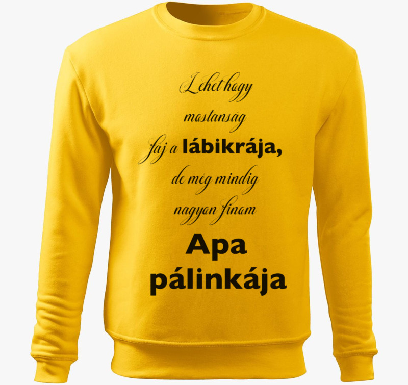 Pálinkafőző apuka belebújós pulóver — Sárga