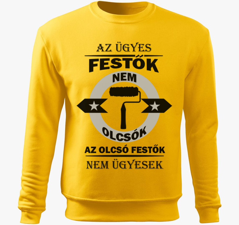 Ügyes festő belebújós pulóver — Sárga