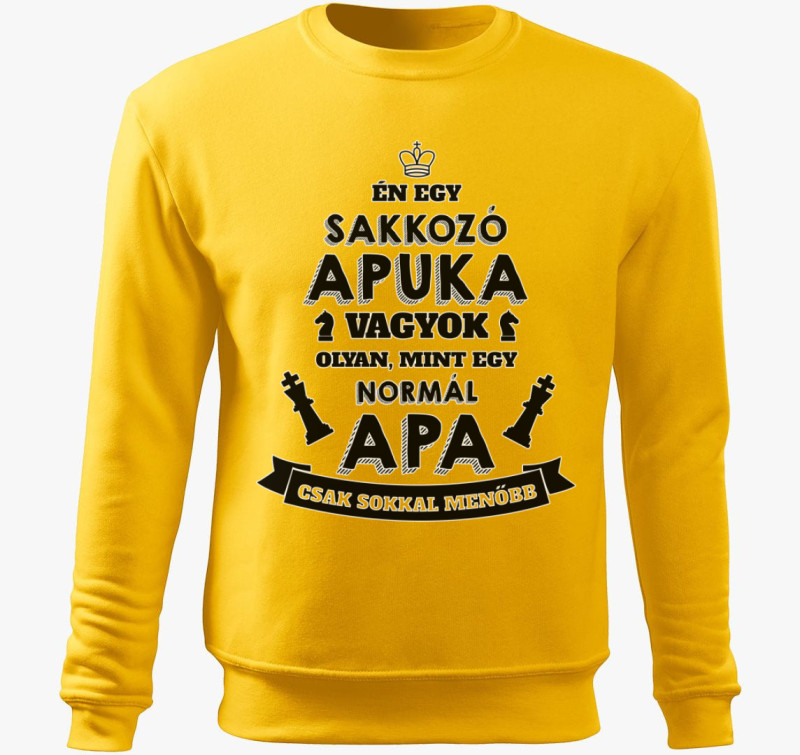 Sakkozó apuka belebújós pulóver — Sárga