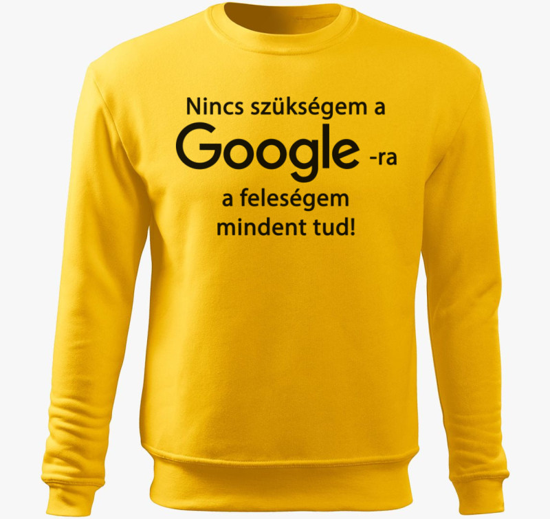 Google vs feleségem belebújós pulóver — Sárga