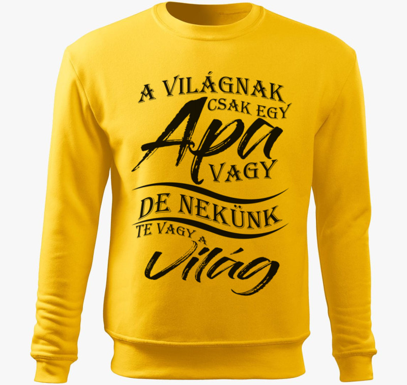 Apa a VILÁG belebújós pulóver — Sárga