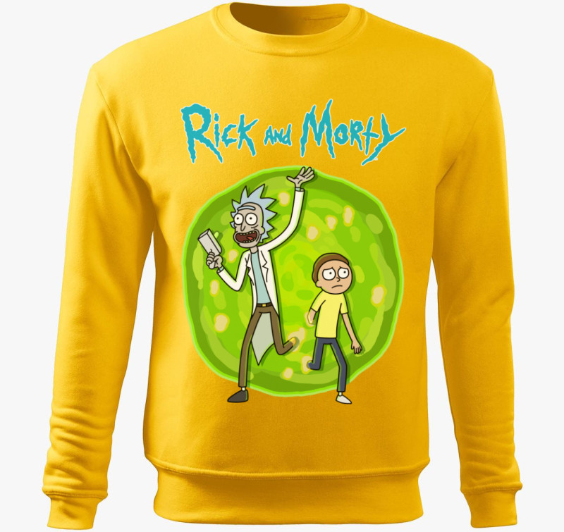 Rick and Morty belebújós pulóver — Sárga