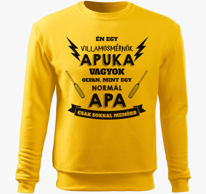 Villamosmérnök apuka belebújós pulóver — Sárga
