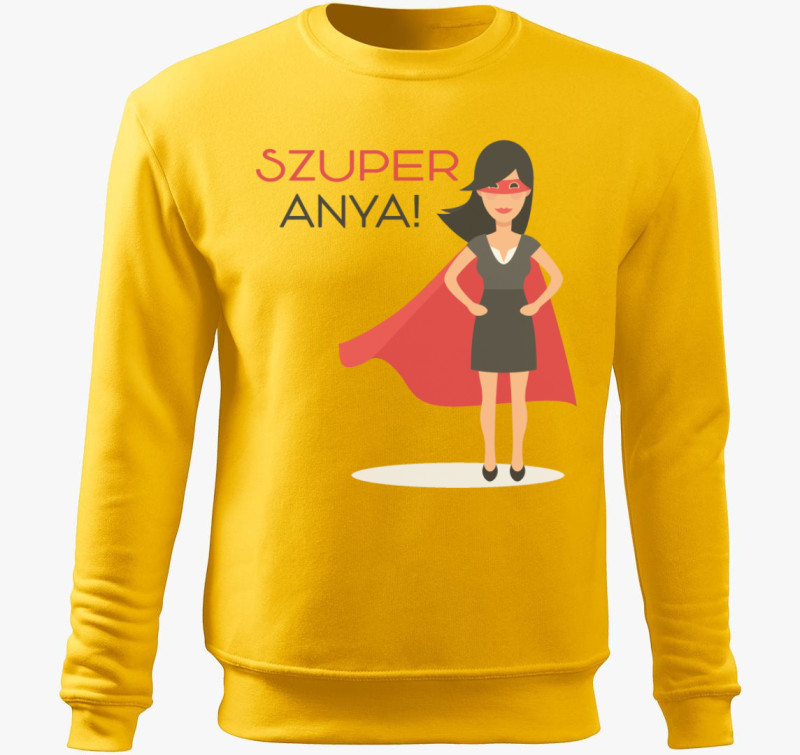 Szuperanya! Az igazi szuperhős belebújós pulóver — Sárga