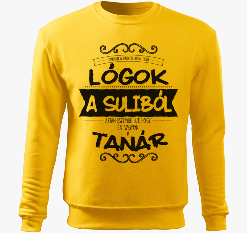 Lógós Tanár 2 belebújós pulóver — Sárga