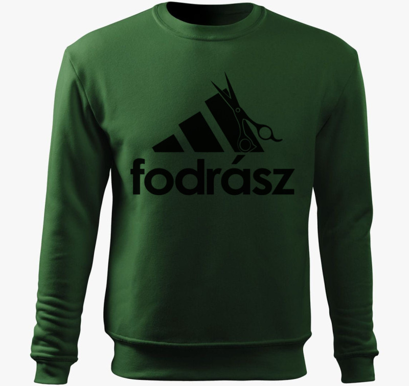Fodrász márkás belebújós pulóver — Üvegzöld