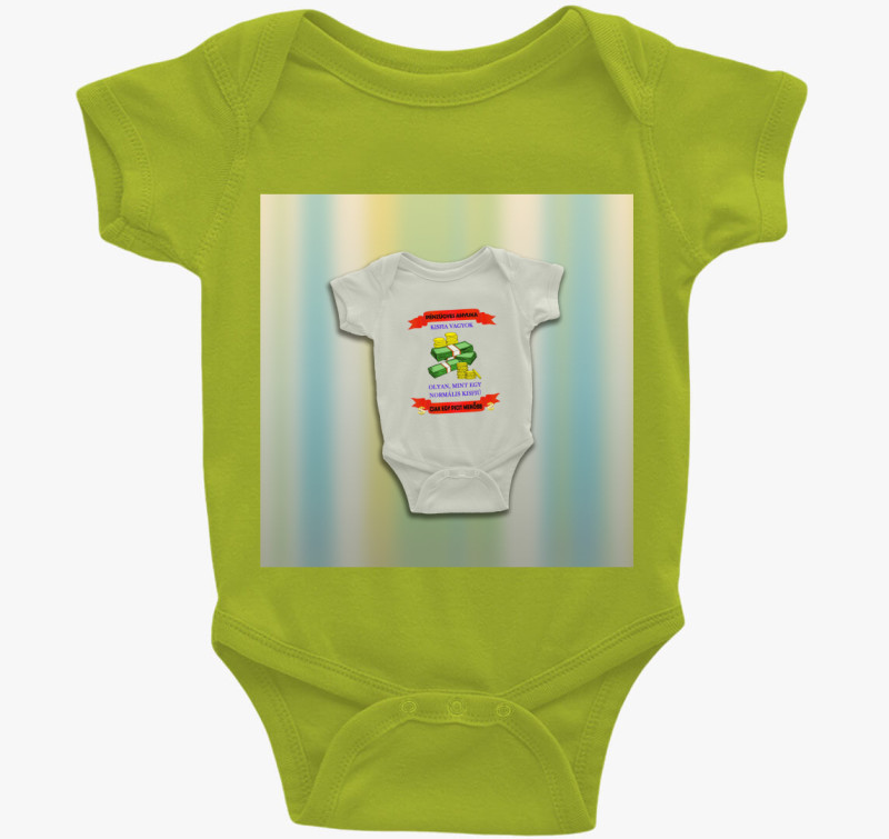 Pénzügyes anyuka baba body — Zöld