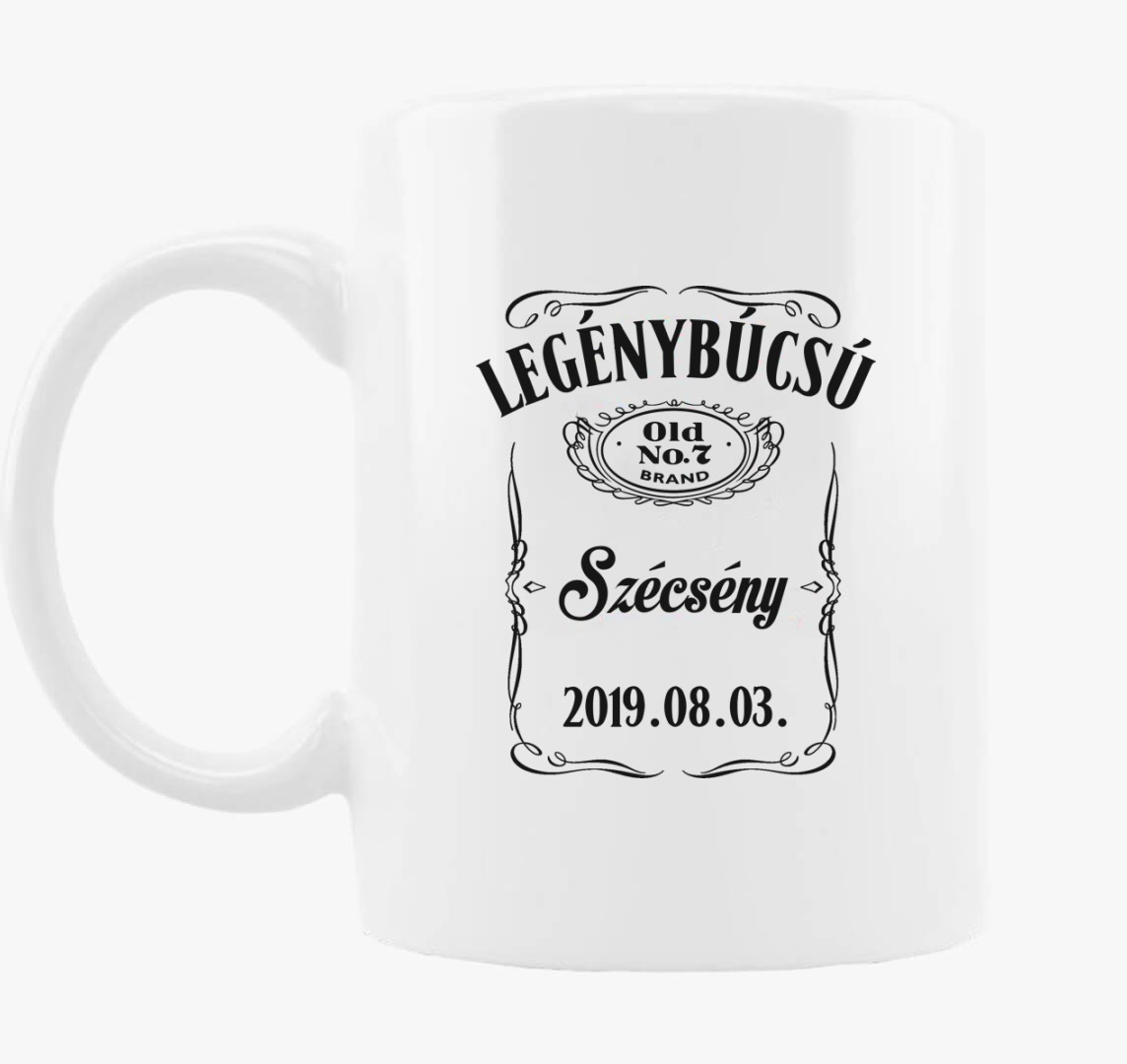 Legénybúcsú csapat bögre - Egyedi város + dátum megadással! — Sima bögre