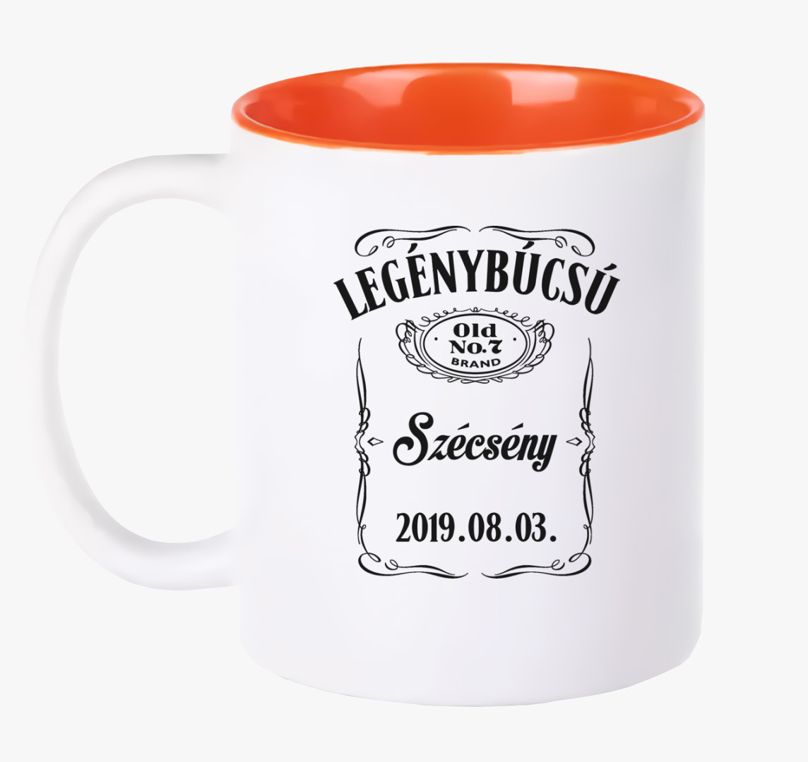 Legénybúcsú csapat bögre - Egyedi város + dátum megadással! — Narancs