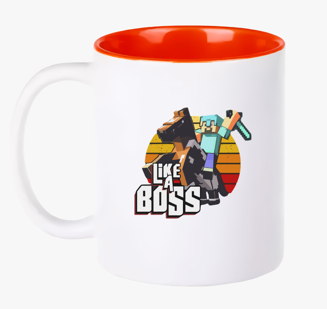 Minecraft Like a boss bögre — Piros