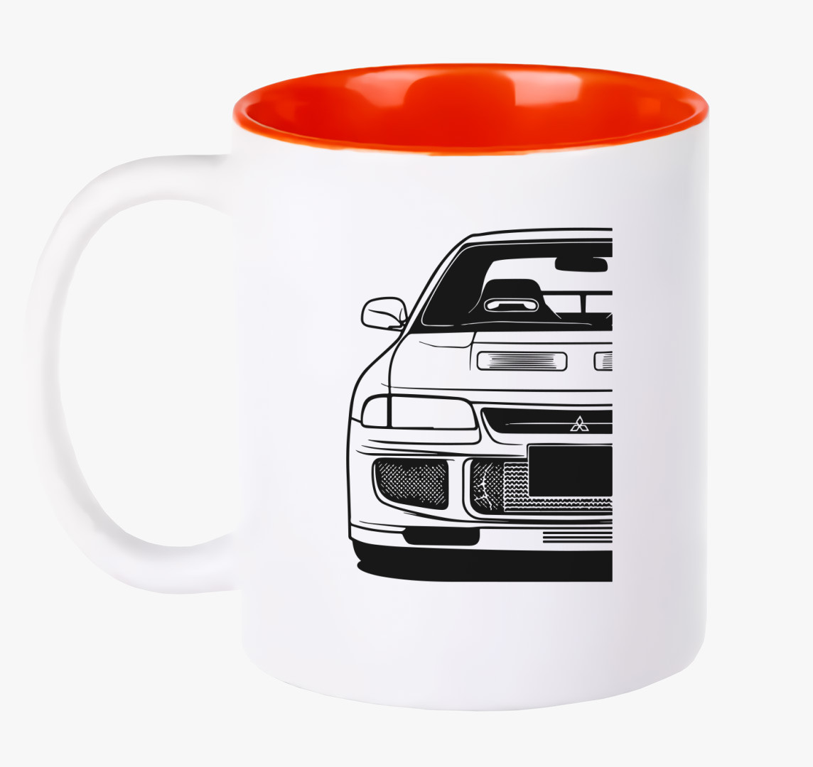 Mitsubishi silhouette bögre — Piros