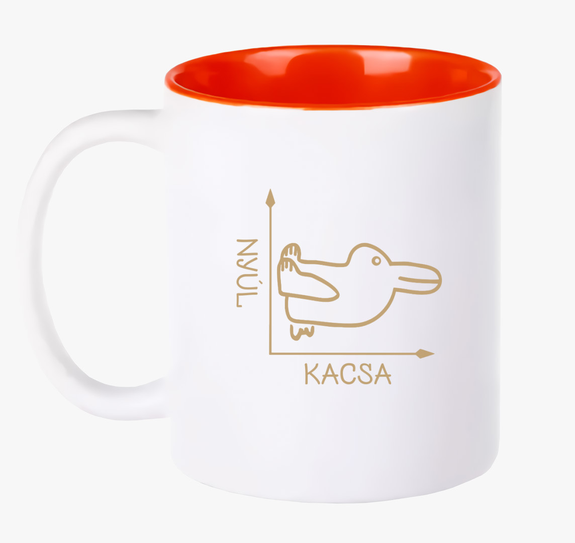 Nyúl Kacsa vicces bögre — Piros