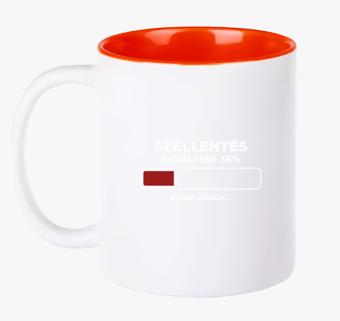 Szellentős Fingós  vicces bögre — Piros
