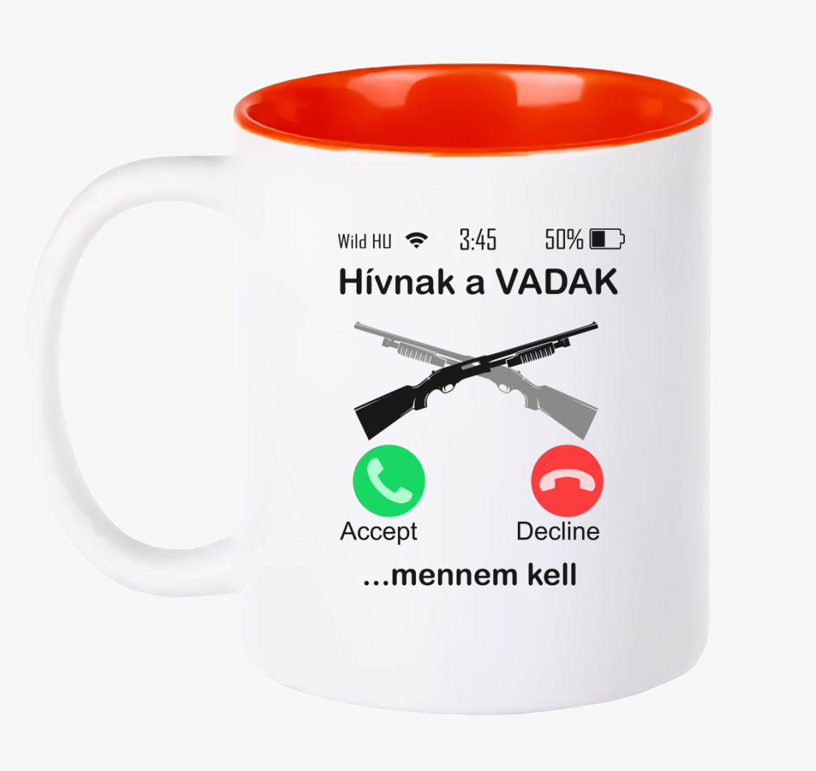 Hívnak a vadak puska bögre — Piros