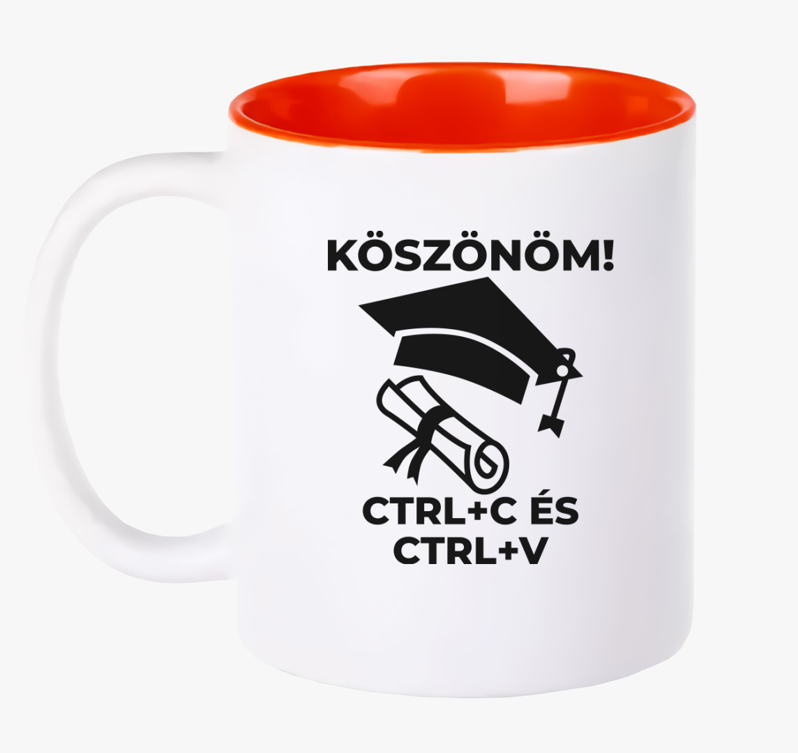 Köszönöm CTRL + C és CTRL + V bögre — Piros