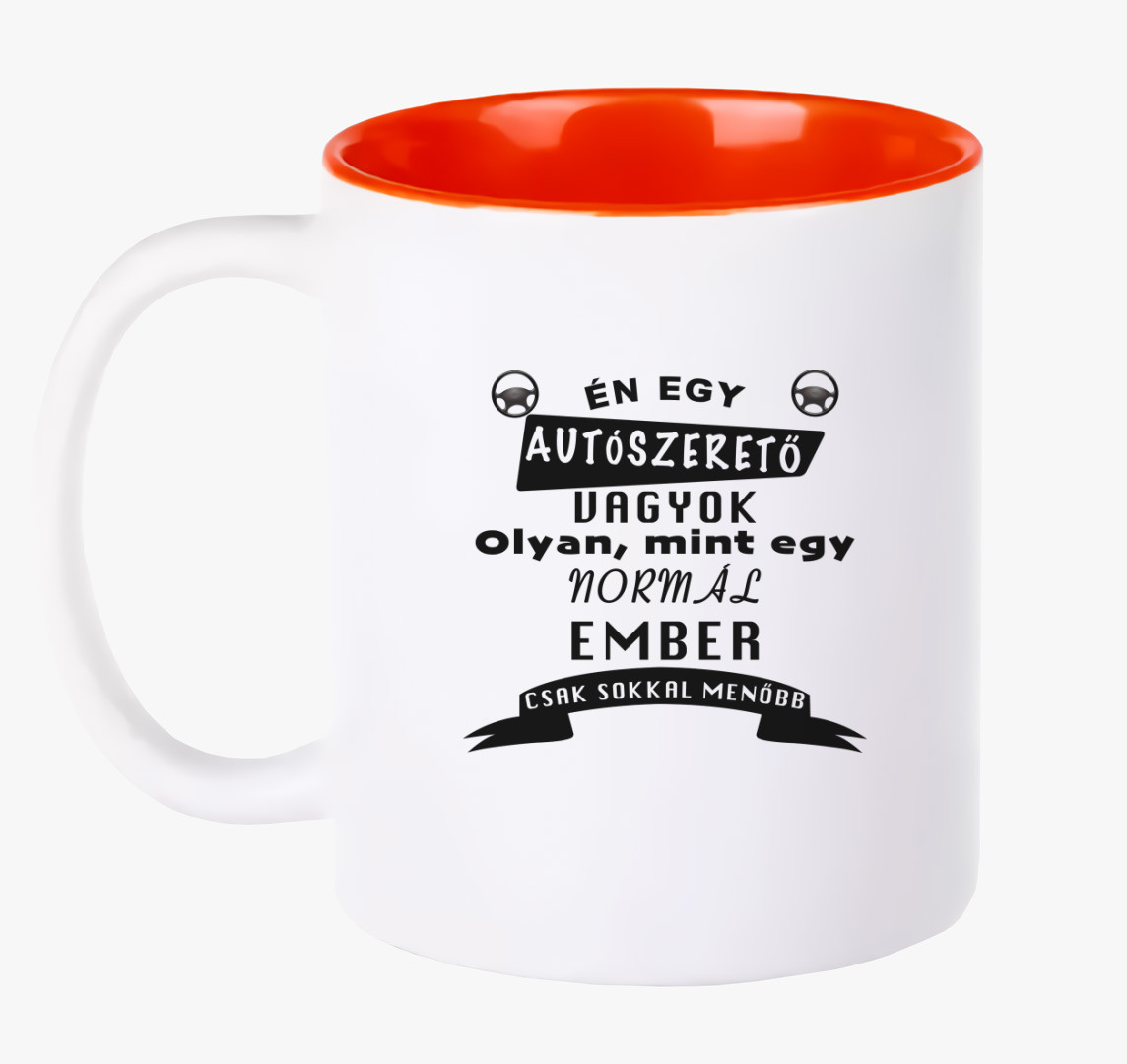 Én egy autószerető vagyok bögre — Piros