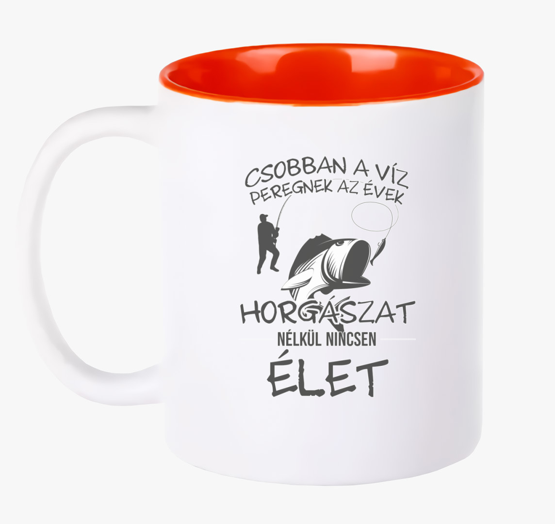 Horgászat nélkül nincs élet bögre — Piros