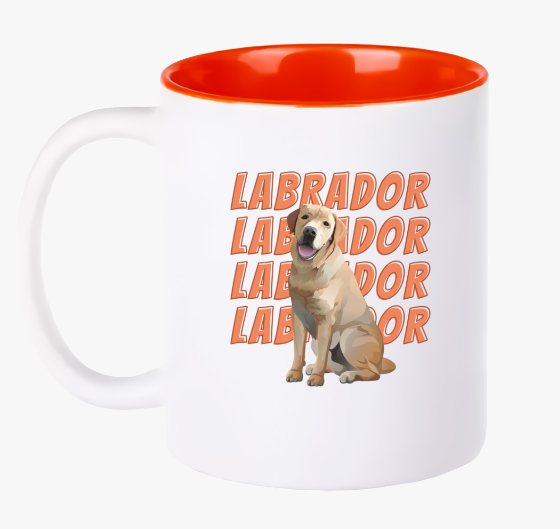 Labrador mintás bögre — Piros