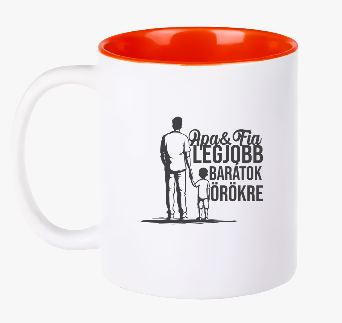 Apa & Fia legjobb barátok bögre — Piros