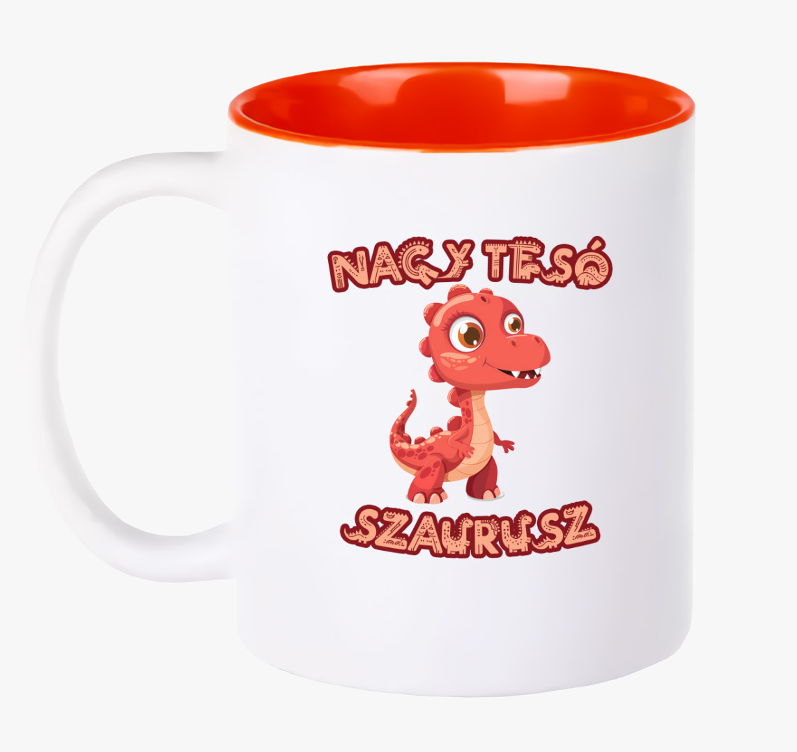 Nagy tesó szaurusz bögre — Piros