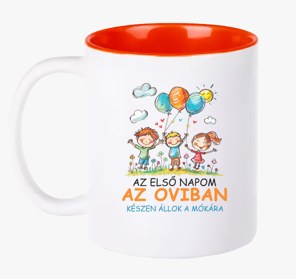 Az első napom az oviban bögre — Piros