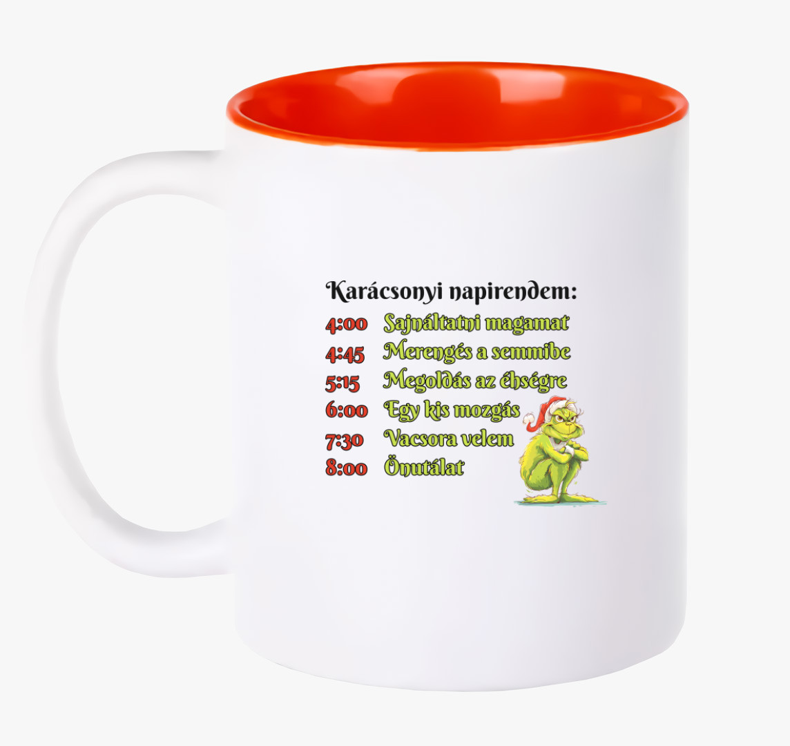 Karácsonyi napirendem bögre — Piros