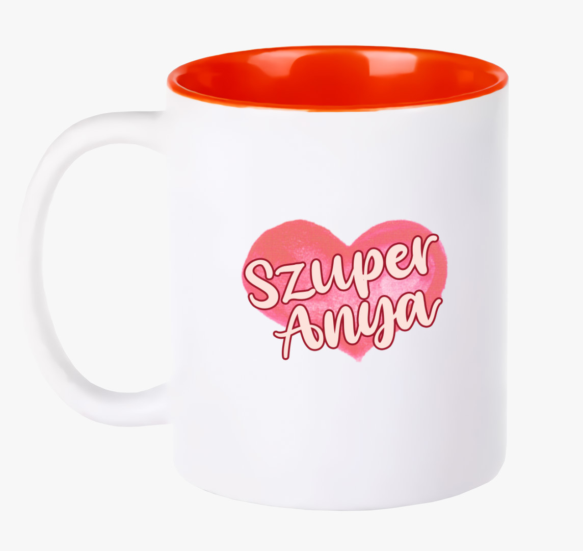 Anyák napi Szuper anya bögre — Piros